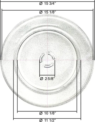 Vista 4 de HQRP Bandeja giratoria de vidrio de 15 3/4 pulgadas compatible con Jenn-Air 461967721091 8205540 4455919 KEMS377DBL4 RMC305PDZ2 JMC2427DS00