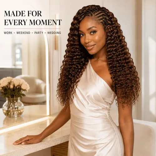 Vista 12 de Human Braiding Hair for Boho Braids 20inch Curly Wave Bulk Bundles 1B (A)1B