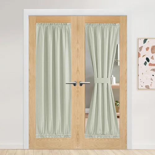 Vista 156 de NICETOWN Cortinas de Lino para Puerta Lateral - Cortinas Opacas con Aislamiento Térmico para Puerta Delantera Francesa para Sombra Pequeña