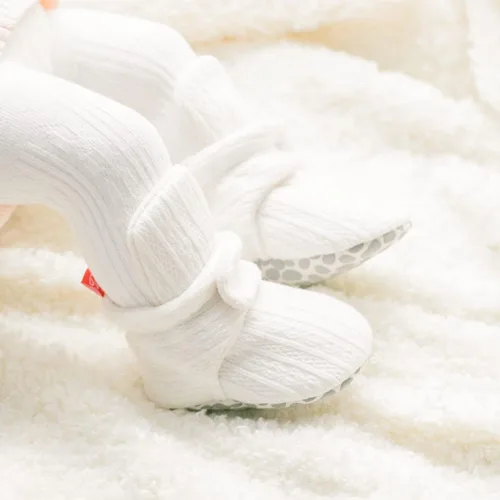 Vista 2 de HsdsBebe Unisex Newborn Baby Cotton Booties Non-Slip Sole for Toddler Boys Girls Infant Winter Warm Fleece Cozy Socks Shoes