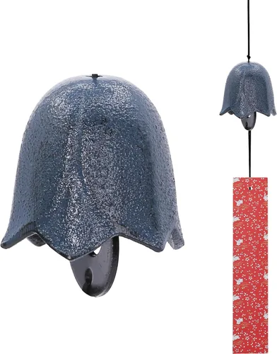 Vista 7 de Carillón de viento japonés de hierro fundido para exteriores, adorno para jardín, patio y balcón, decoración de campana de viento de metal colgante
