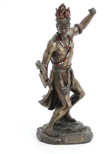 Vista 2 de Dios africano del rayo y la guerra Chango Shango Estatua Vudú Santeria
