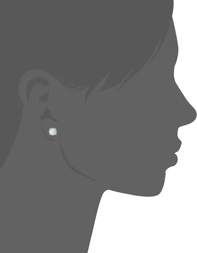 Vista 3 de GEMSME Aretes de ópalo chapados en oro rosa de 18 quilates, 0.236 in, redondos para mujer