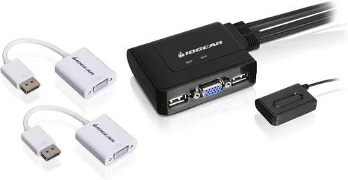 Vista 5 de IOGEAR Conmutador KVM USB HDMI con cable de 2 puertos - 1920 x 1200 60Hz - Interruptor de botón remoto o tecla de acceso directo - Estéreo 2.1