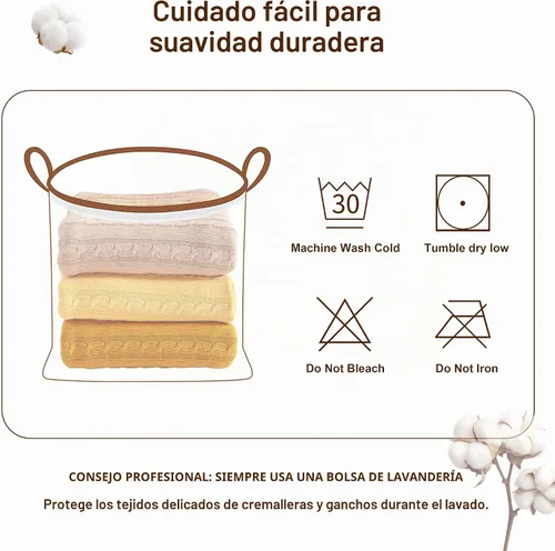 Vista 8 de NTBAY Manta de punto trenzado de 100 % algodón puro, súper suave y cálida de 51 x 67 pulgadas, para sofá, silla, cama, extra acogedora, lavable a