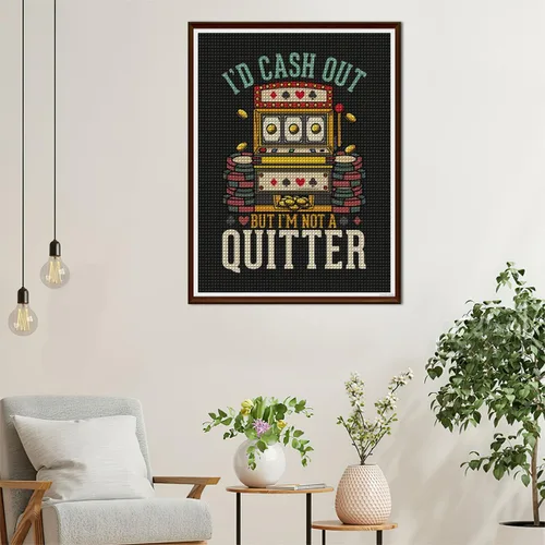 Vista 3 de I'd Cash Out But I'm Not A Quitter Las Vegas Casino DIY 5D Diamond Painting Dibujo Imágenes por números, kits de punto de cruz, diamantes