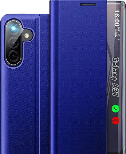Vista 50 de Funda de teléfono para Samsung Galaxy A16 5G, Clear View Window Funda delgada de lujo para teléfono Galaxy A16 con soporte, funda protectora