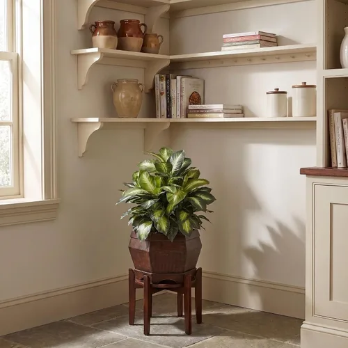 Vista 4 de Nearly Natural Planta artificial de Dieffenbachia dorada de 24 pulgadas con maceta