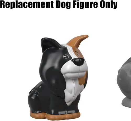 Vista 2 de Pieza de repuesto para Fisher-Price Little People Farm Animal Friends - GFL21 - Figura de repuesto para perro negro, gris y blanco