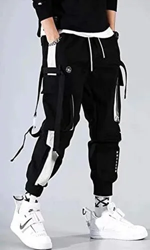 Vista 2 de Streetwear - Pantalones de hip hop, pantalones cargo deportivos, casuales, deportivos, para hombres, parejas, mujeres, unisex