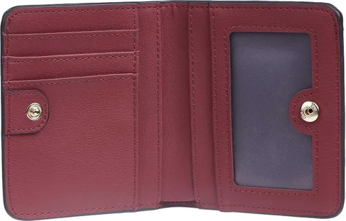 Vista 4 de Gostwo - Cartera compacta de piel genuina de lujo para mujer con bloqueo de RFID y ventana de identificación