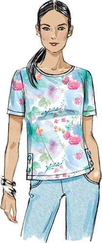 Vista 7 de Butterick Misses' Knit Top - Kit de patrón de costura con código de diseño B6874, tallas 8-10-12-14-16