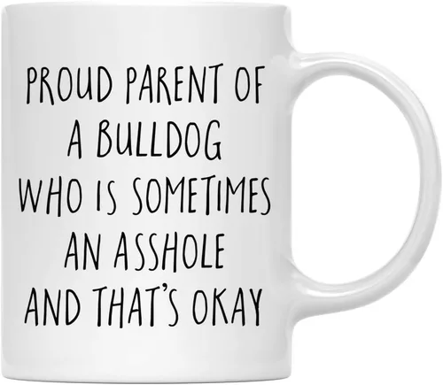 Vista 88 de Andaz Press Funny Dog - Taza de café de 11 onzas, regalo de broma, orgulloso padre de un afenpinscher que es a veces un gilipollas y eso está bien