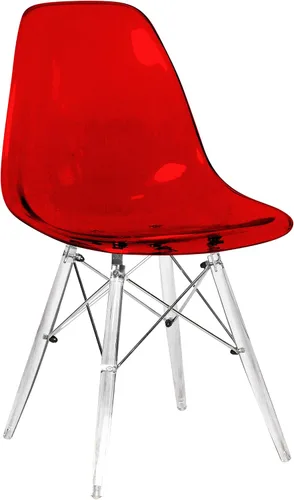 Vista 21 de LeisureMod Cresco - Silla de comedor moldeada moderna con base Eiffel cromada y patas de soporte acrílicas en forma de X, silla auxiliar ergonómica