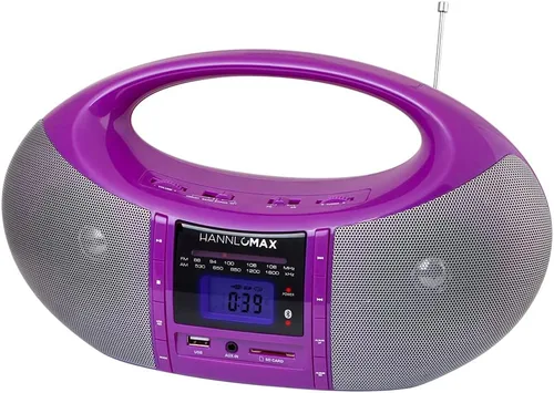 Vista 7 de HANNLOMAX Radio AM/FM portátil HX-506R, Bluetooth, ranura USB/SD para reproducción de MP3, entrada auxiliar, fuente de alimentación dual AC/DC Negro