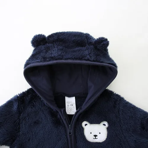 Vista 3 de Baby Fleece Winter Jumpsuit Cute Cartoon Comfy Fluffy Romper for 0-18M