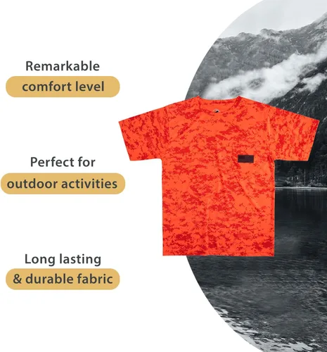 Vista 4 de Camiseta patriótica para hombre, camiseta de camuflaje Realtree y Mossy Oak para hombre, ropa de caza con bordado de bandera de Estados Unidos