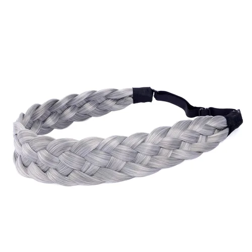 Vista 14 de Diadema clásica de cabello sintético trenzado de 5 hebras, trenzas gruesas y anchas, extensión de cabello con elástico para mujeres y niñas