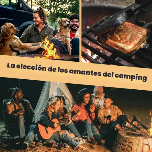 Vista 4 de AILITOR Cocina de hierro fundido para tartas de campamento, para sándwiches de fogata (paquete de 2)