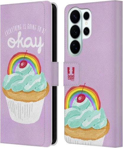 Vista 306 de Head Case Designs Assortment Cupcakes Happiness Leather Wallet Case Compatible with Samsung Galaxy A07 4G Surtido
