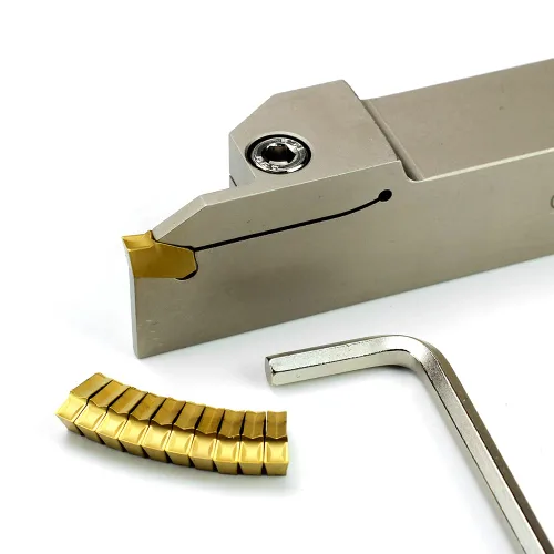 Vista 5 de OSCARBIDE Soporte de corte de separación de torno indexable de alta resistencia con 10 piezas de insertos de carburo GTN-4 (QC1404) QA16R-40