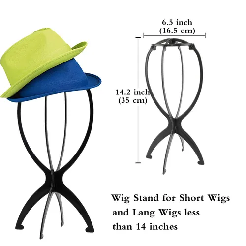 Vista 2 de DANSEE Paquete de 2 soportes cortos para pelucas, soporte de peluca para múltiples pelucas