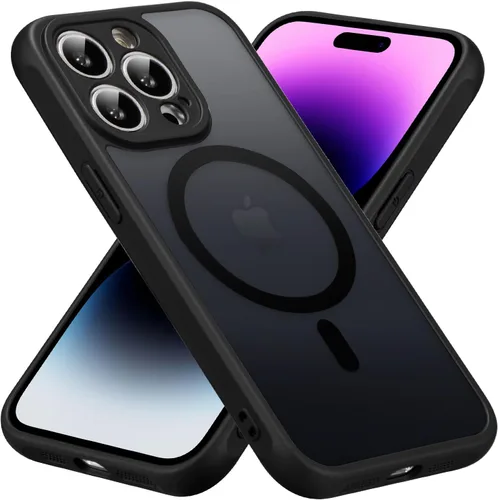Vista 9 de RALEAVO Funda mate compatible con iPhone 12, delgada, translúcida, esmerilada, parte trasera de policarbonato, protección militar contra caídas