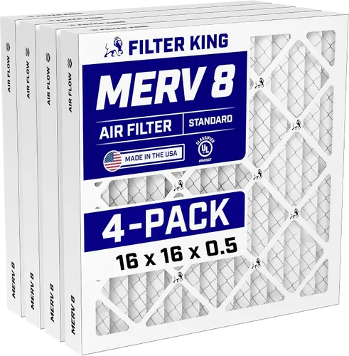 Vista 232 de Filter King Filtro de aire 6x6x1 Paquete de 4 Filtros plisados MERV 8 HVAC para horno A/C Fabricado en Estados Unidos Tamaño real: 5.5 x 5.5