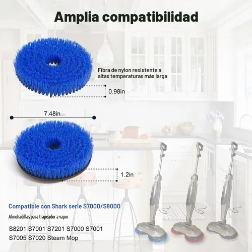 Vista 2 de Almohadillas de repuesto mejoradas para trapeador giratorio de Azul