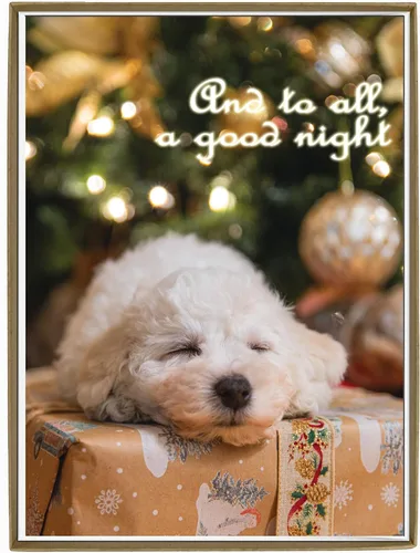 Vista 12 de Glory To Dog And To All A Good Night Sleepy Beagle Puppy - Juego de 12 tarjetas y sobres de Navidad