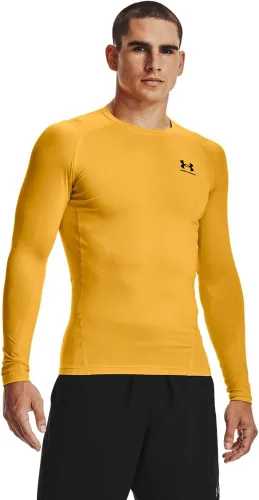 Vista 17 de Under Armour Camiseta de manga larga de compresión HeatGear para hombre Negro (001)/Blanco