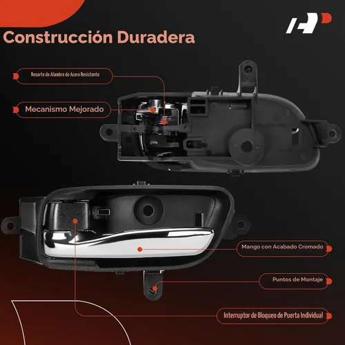 Vista 5 de A-Premium Manija de puerta interior delantera o trasera izquierda del conductor compatible con Nissan Altima 2013-2018, Pathfinder, Armada, Maxima