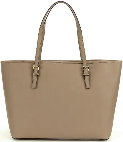 Vista 2 de Michael Kors Jet Set Travel Saffiano - Bolso mediano de cuero (gris pardo oscuro), Duna oscuro