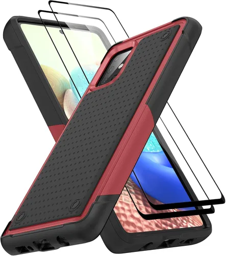 Vista 199 de Jeylly Compatible con Samsung Galaxy A22 5G Funda, Funda Samsung A22 5G con 2pcs protectores de pantalla de vidrio templado