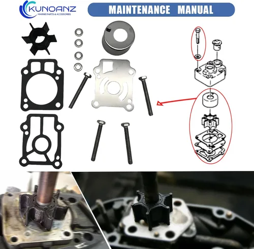 Vista 5 de Kit de reparación de impulsor de bomba de agua 361873220 361-87322-0/0M para Nissan Tohatsu 25 30 40 HP 2-Stroke fuera de borda 25HP 30HP 40HP