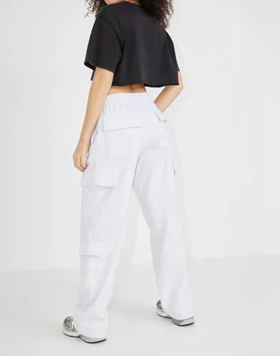 Vista 4 de Cargo Sweatpants for Women Casual Baggy High Waisted Wide Leg Jogger Pants Teen Girls Y2K Pants with Pockets