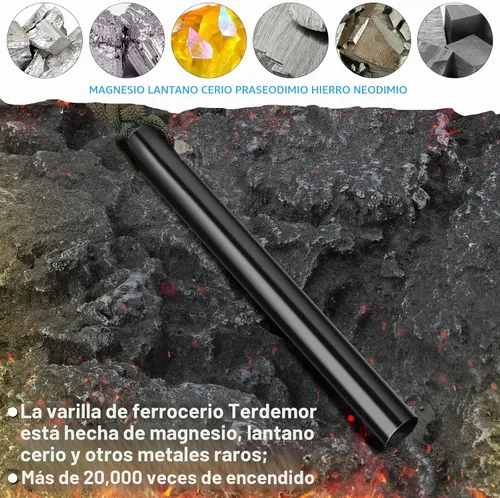 Vista 4 de 5" Ferro Rod Kit, Flint and Steel