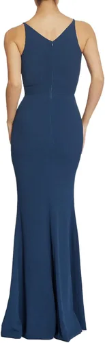 Vista 4 de Dress the Population Vestido Sandra de talla para mujer con tirantes gruesos color liso con abertura y vestido grande