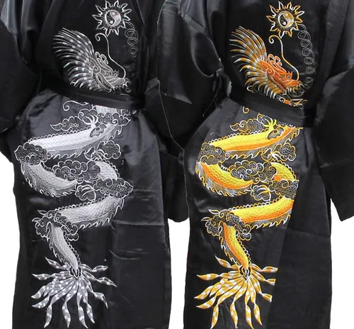 Vista 4 de Auténtico kimono de dragón tailandés reversible