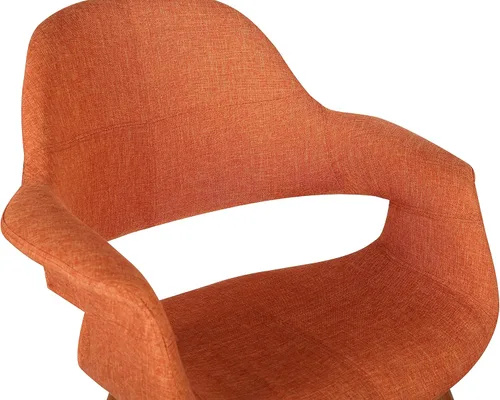 Vista 8 de Armen Living Silla de comedor Phoebe en tela naranja y acabado de madera de nogal