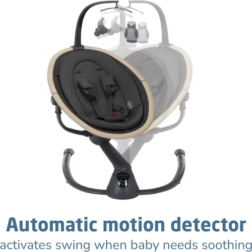 Vista 5 de Maxi-Cosi Cassia Columpio Inteligente para Bebés para Infantes, Columpio Portátil Plegable con Música, Rotación de 360°, 5 Velocidades, 12 Melodías