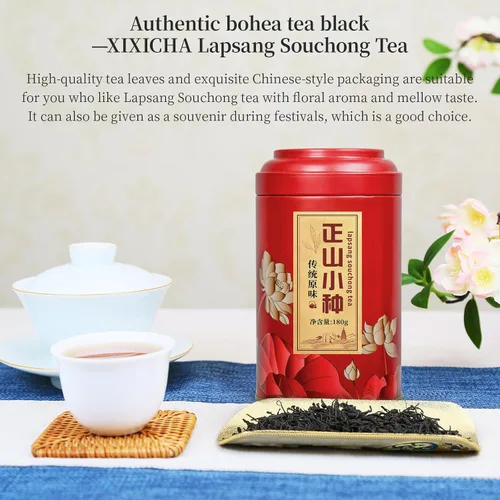 Vista 6 de XIXICHA Lapsang Souchong Té chino Té negro Hoja suelta Grado AAA ZhengShanXiaoZhong Wuyi Montaña Té negro Rico aroma de flor