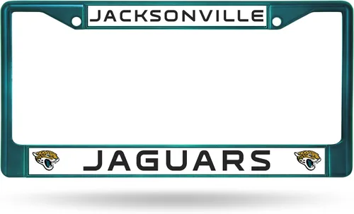 Vista 18 de Rico Industries NFL Fan Shop - Marco de matrícula cromado estándar Color del