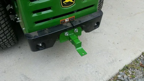 Vista 4 de Enganche de remolque compatible con el cortacésped John Deere Z Trak modelo Z930 y serie M, accesorio de acero de aleación resistente