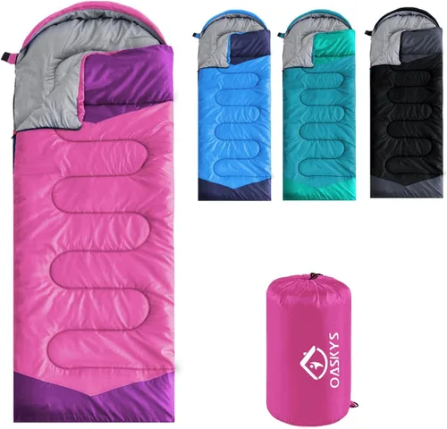 Vista 22 de oaskys Camping Sleeping Bag - 3 Season Warm & Cool Weather - Summer Spring Fall Lightweight Waterproof for Adults Kids - Camping Essentials Gear