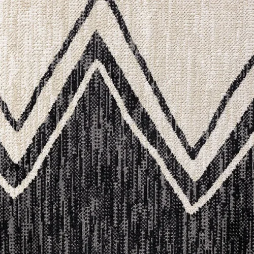 Vista 4 de Home Dynamix Nicole Miller New York Patio Sofia Leon alfombra de área para interiores y exteriores, negro/marfil, rectangular de 7 pies 9 pulgadas x