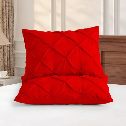 Vista 9 de COTTON STICH™ Juego de 2 fundas de almohada plisadas estándar de 20 x 26 pulgadas, algodón fresco suave y natural, fundas de almohada decorativas