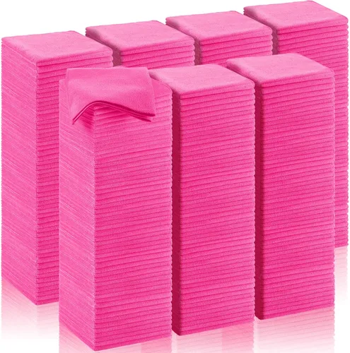 Vista 8 de Oudain 200 piezas de paño de limpieza de microfibra, toallas de microfibra de 40,6x40,6 cm para auto, súper absorbentes, trapos de limpieza