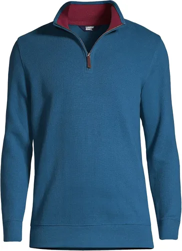 Vista 2 de Lands' End Bedford - Suéter acanalado con 14 de cremallera para hombre.