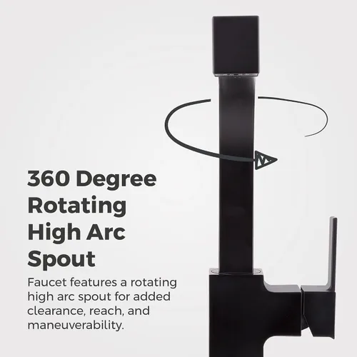 Vista 8 de Pfister Arkitek Grifo de cocina con rociador extraíble, manija única, arco alto, acabado negro mate, LG534LPMB